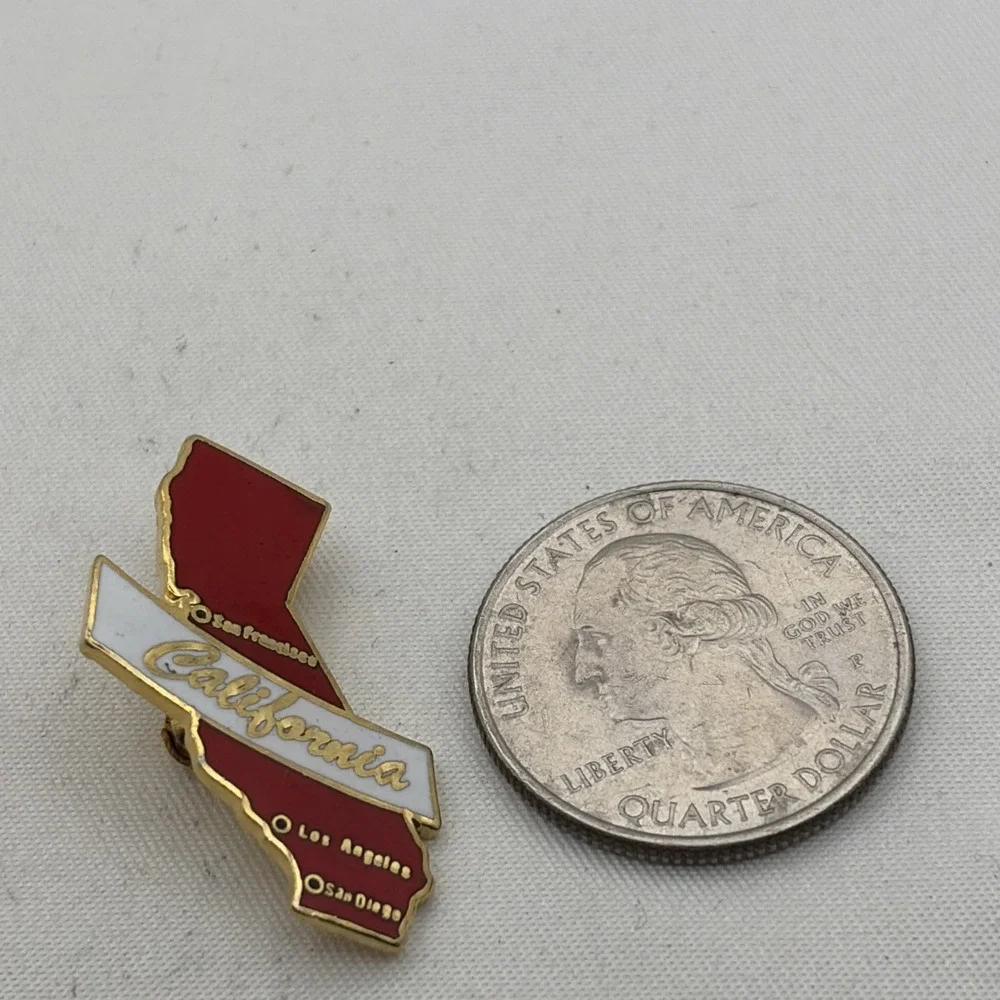 California State Outline Los Angeles San Diego San Francisco Lapel Hat Pin